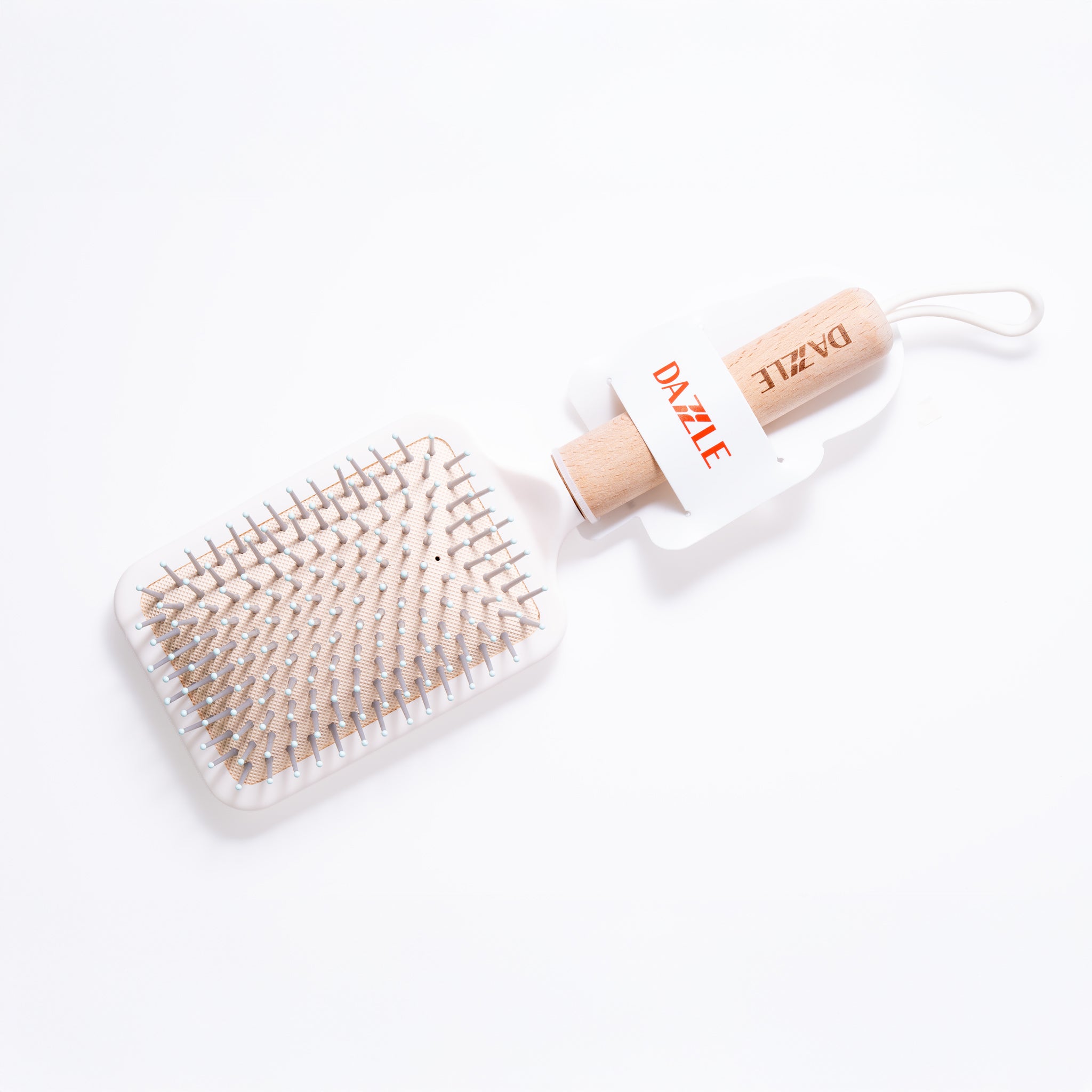 Paddle Hairbrush with Wooden Handle
