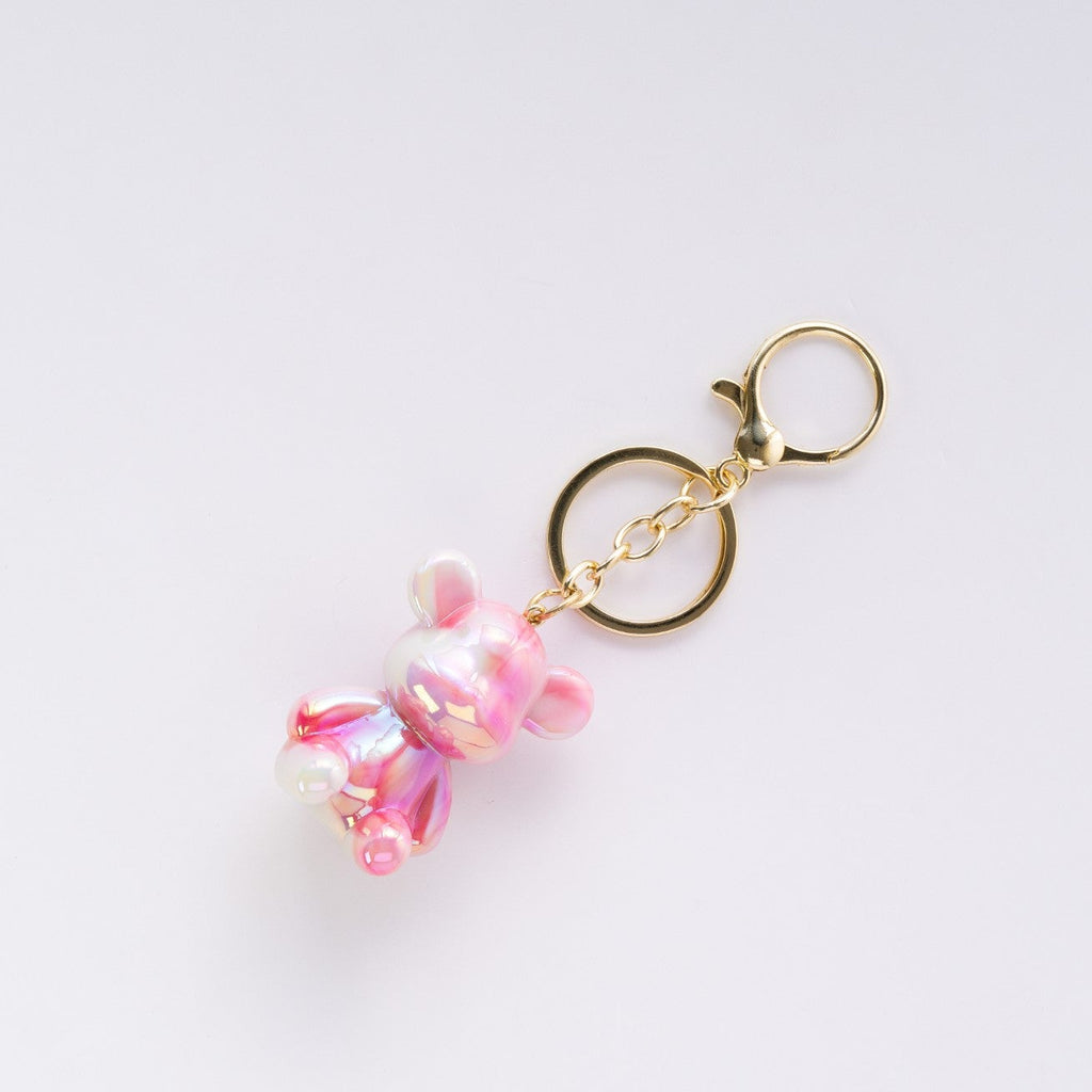 Iridescent Teddy Bear Keychain Charm