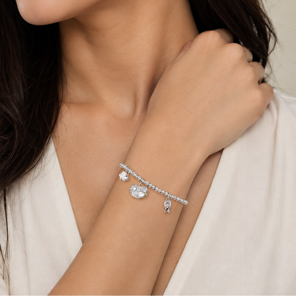 Cosmic Charm Silver Adjustable Bracelet