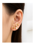Gold Clover Charm & Stud Earring Set