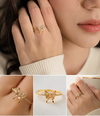 Butterfly Pearl & Crystal Statement Ring