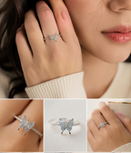 Butterfly Pearl & Crystal Statement Ring