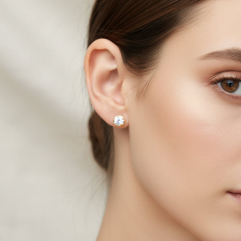 Crystal Drop Stud Earrings