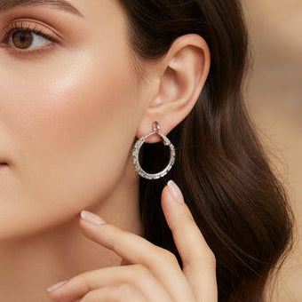 Crystal Baguette Hoop Earrings