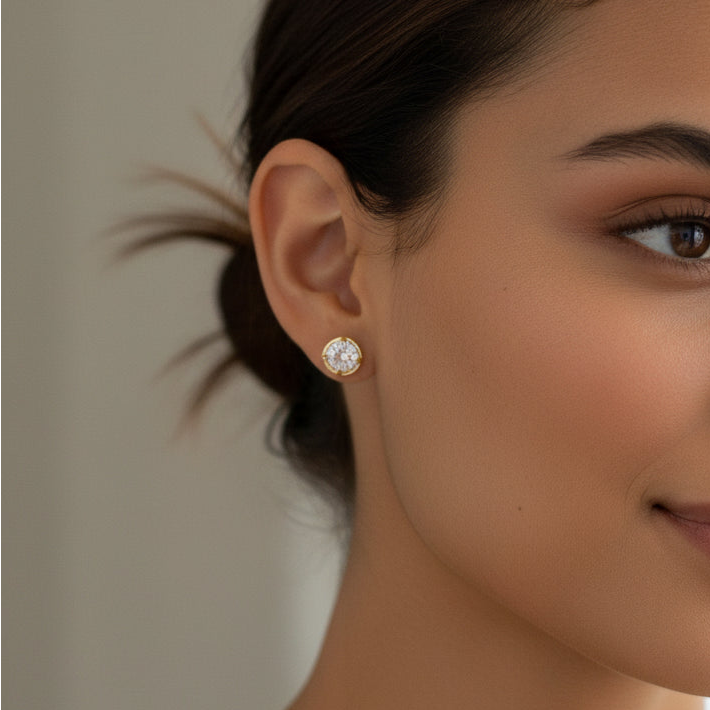 Crystal Drop Stud Earrings