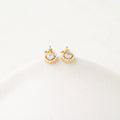 Stone & Pearl Halo Stud Earrings