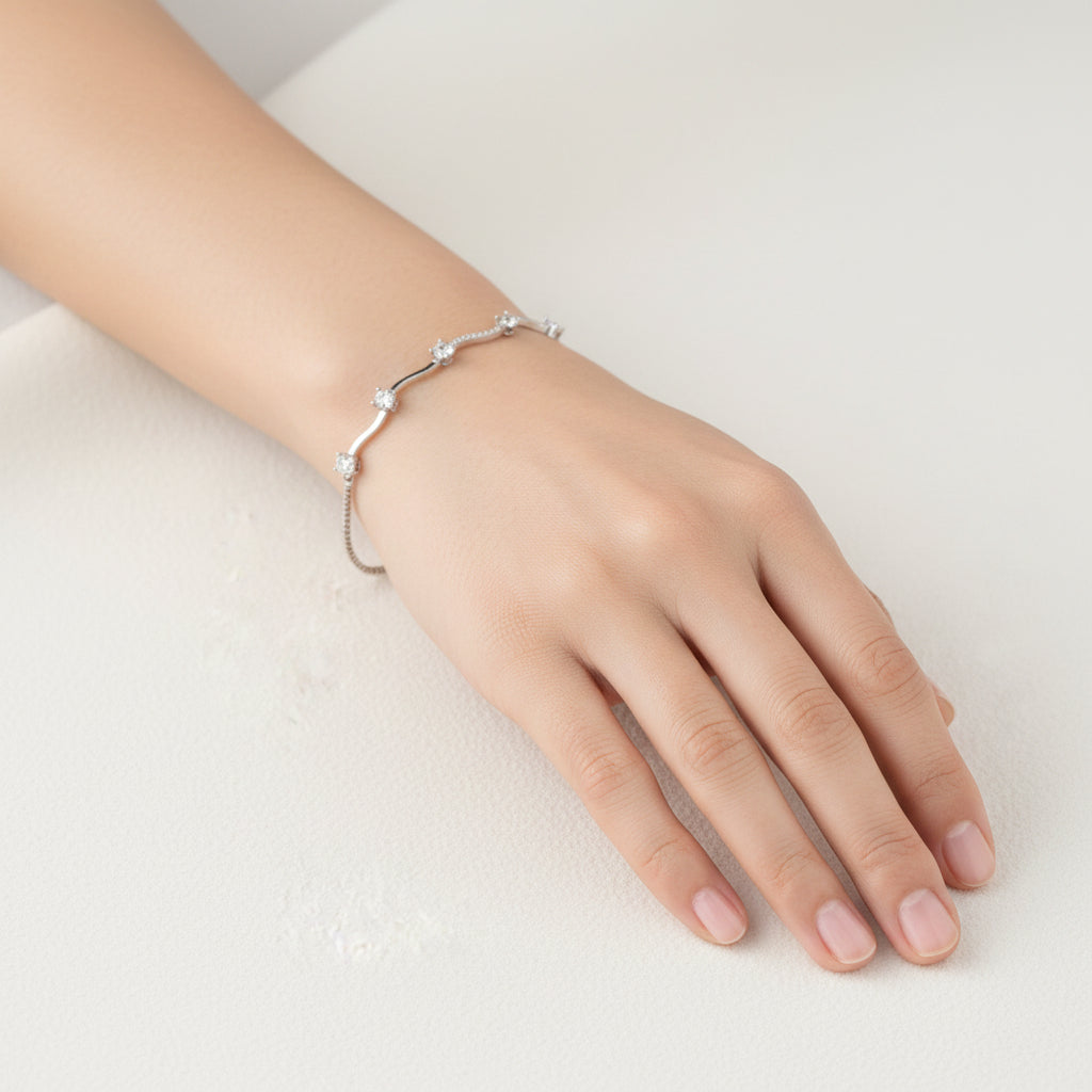Minimal Crystal Bar Adjustable Bracelet