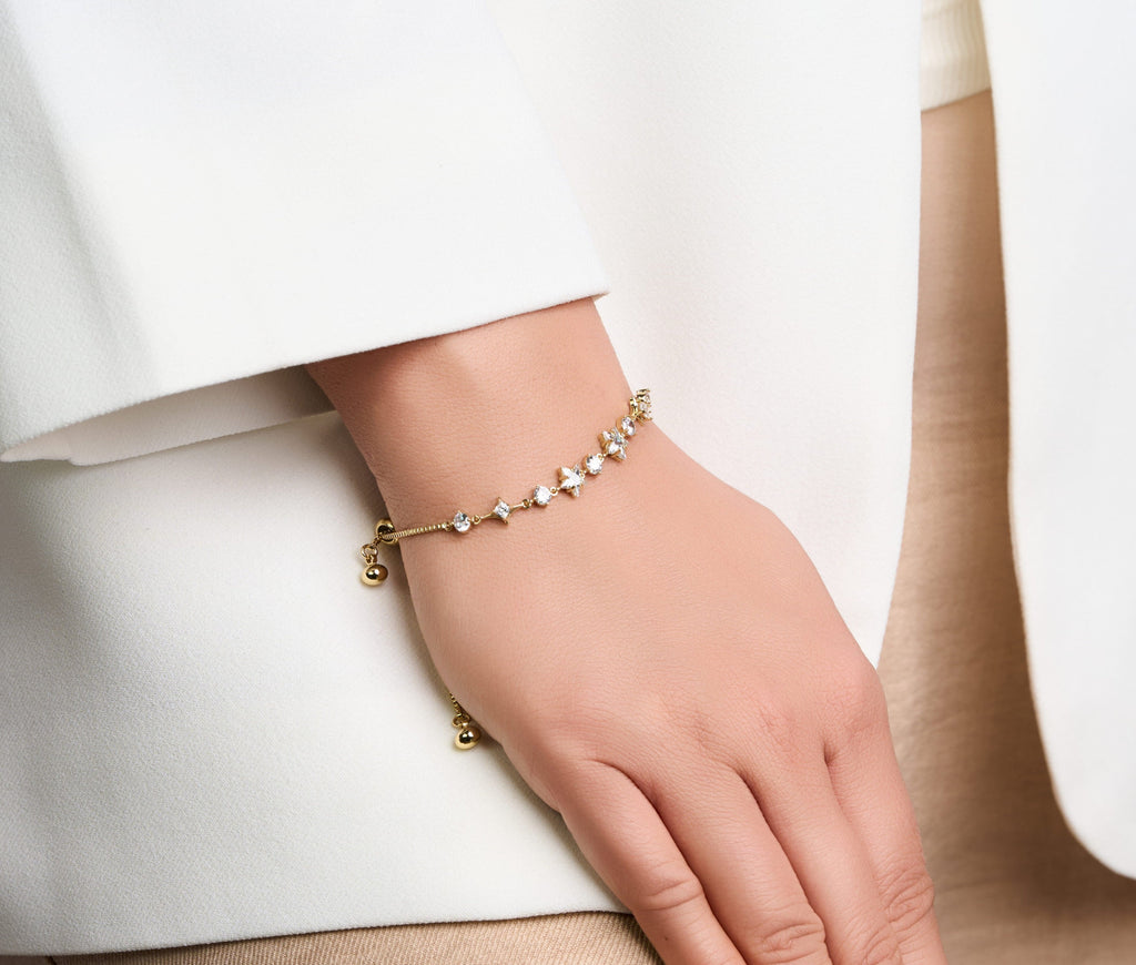 Stone Cluster Adjustable Bracelet
