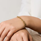 Crystal Oval Link Adjustable Bracelet