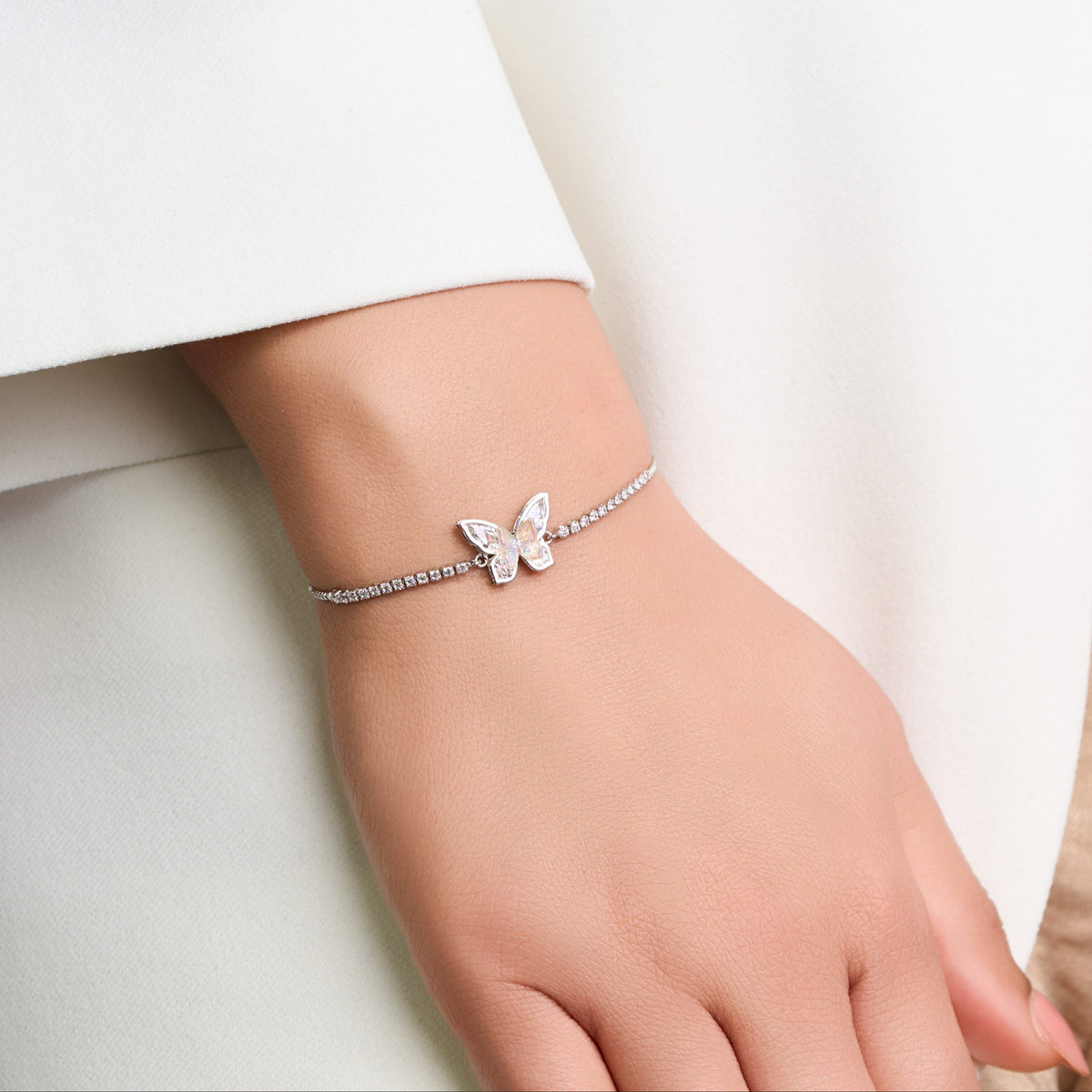 Butterfly Crystal Tennis Adjustable Bracelet