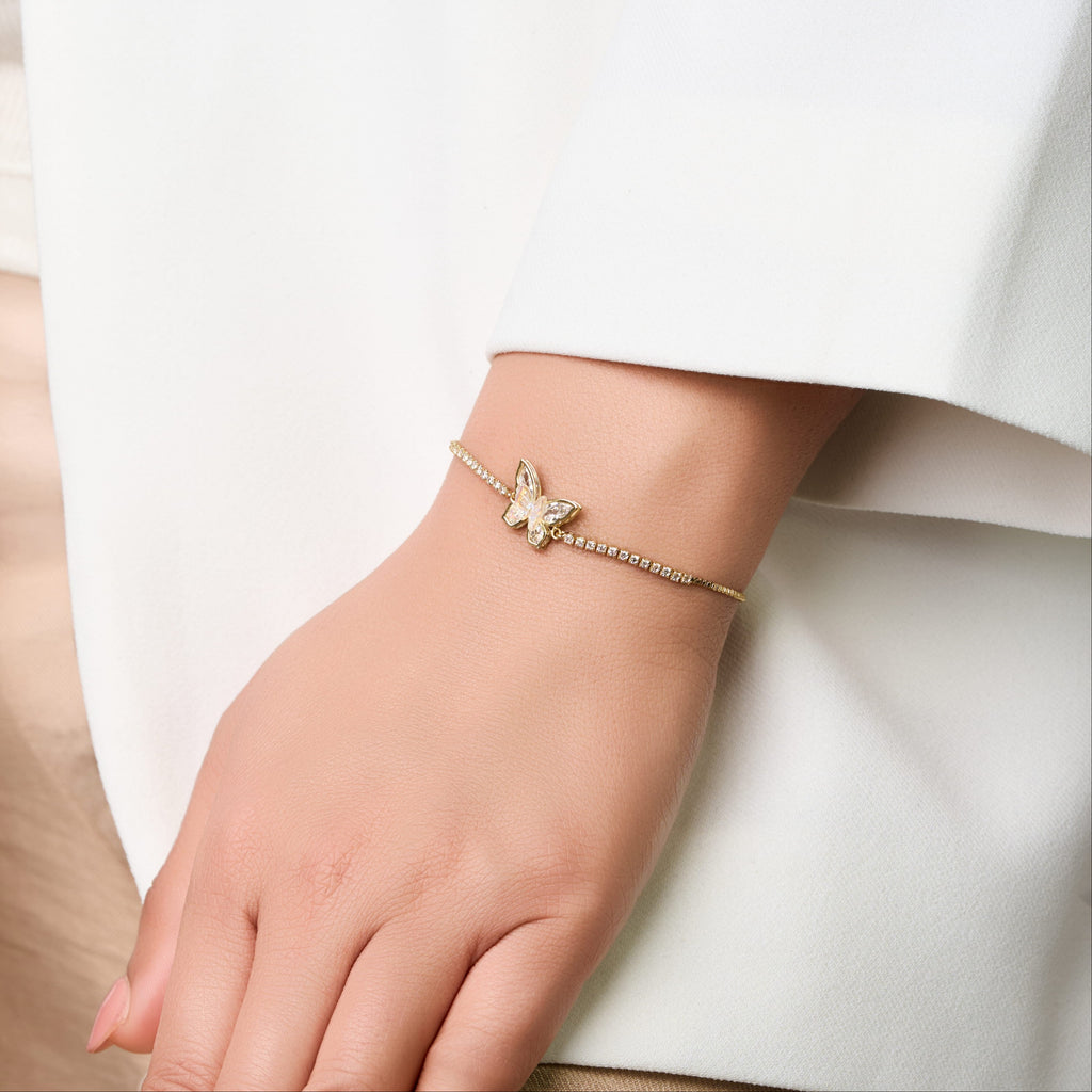 Butterfly Crystal Tennis Adjustable Bracelet