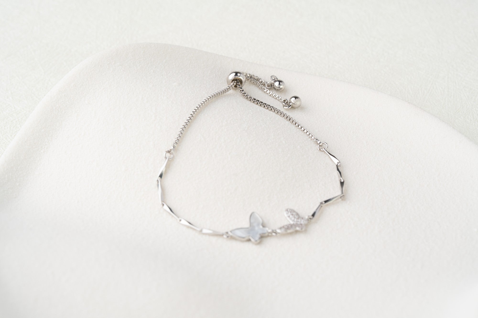 Dual Butterfly Charm Adjustable Bracelet