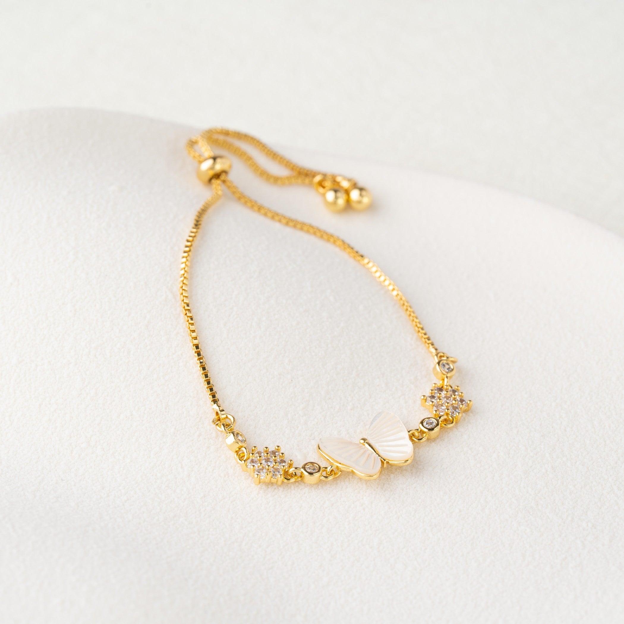 Butterfly Crystal Accent Adjustable Bracelet