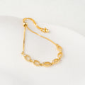 Crystal Oval Link Adjustable Bracelet