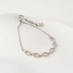Crystal Oval Link Adjustable Bracelet