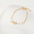 Floral Crystal Bead Adjustable Bracelet