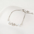 Floral Crystal Bead Adjustable Bracelet
