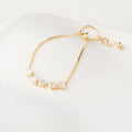 Floral Crystal & Pearl Bead Adjustable Bracelet