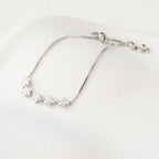 Floral Crystal & Pearl Bead Adjustable Bracelet