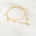 Layered Butterfly Charm & Crystal Adjustable Bracelet