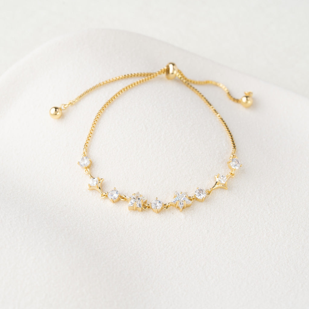 Crystal Cluster Adjustable Bracelet