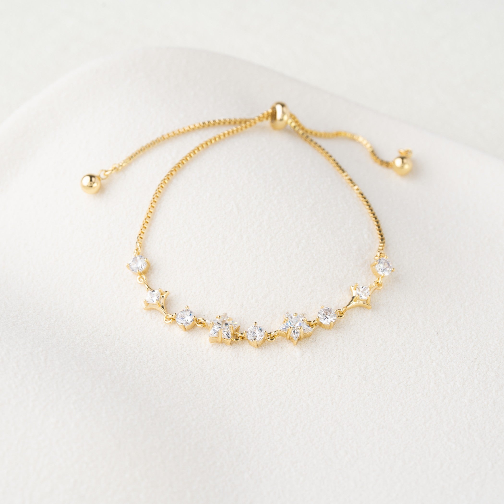 Crystal Cluster Adjustable Bracelet