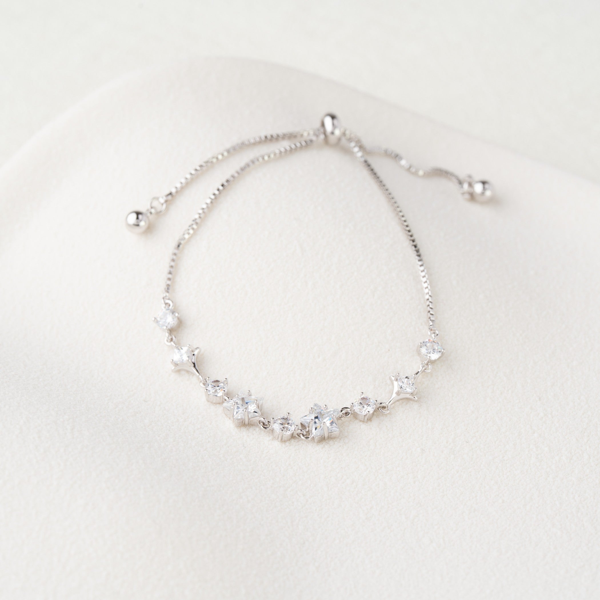 Crystal Cluster Adjustable Bracelet