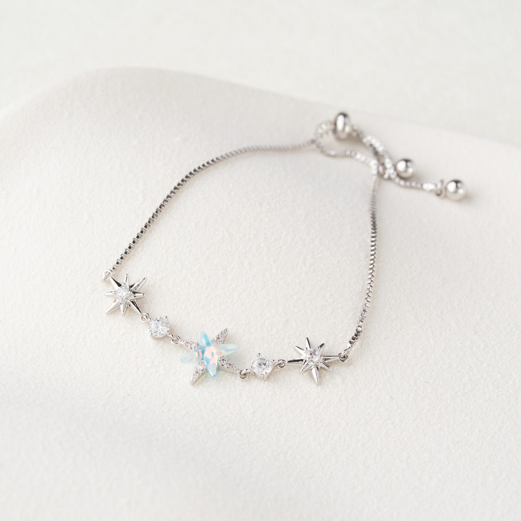 Celestial Star & Crystal Adjustable Bracelet