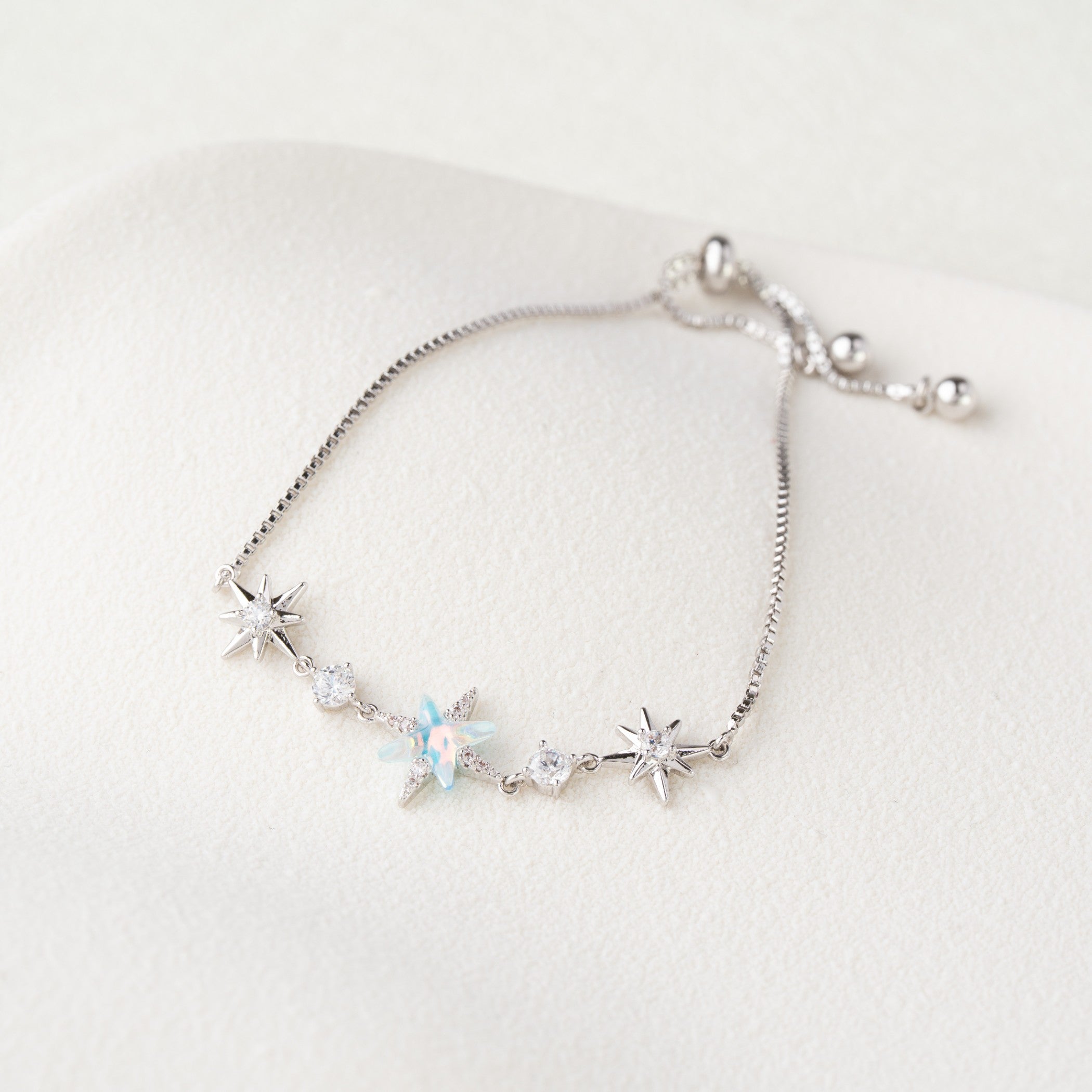 Celestial Star & Crystal Adjustable Bracelet
