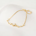 Flower Motif Crystal Adjustable Bracelet