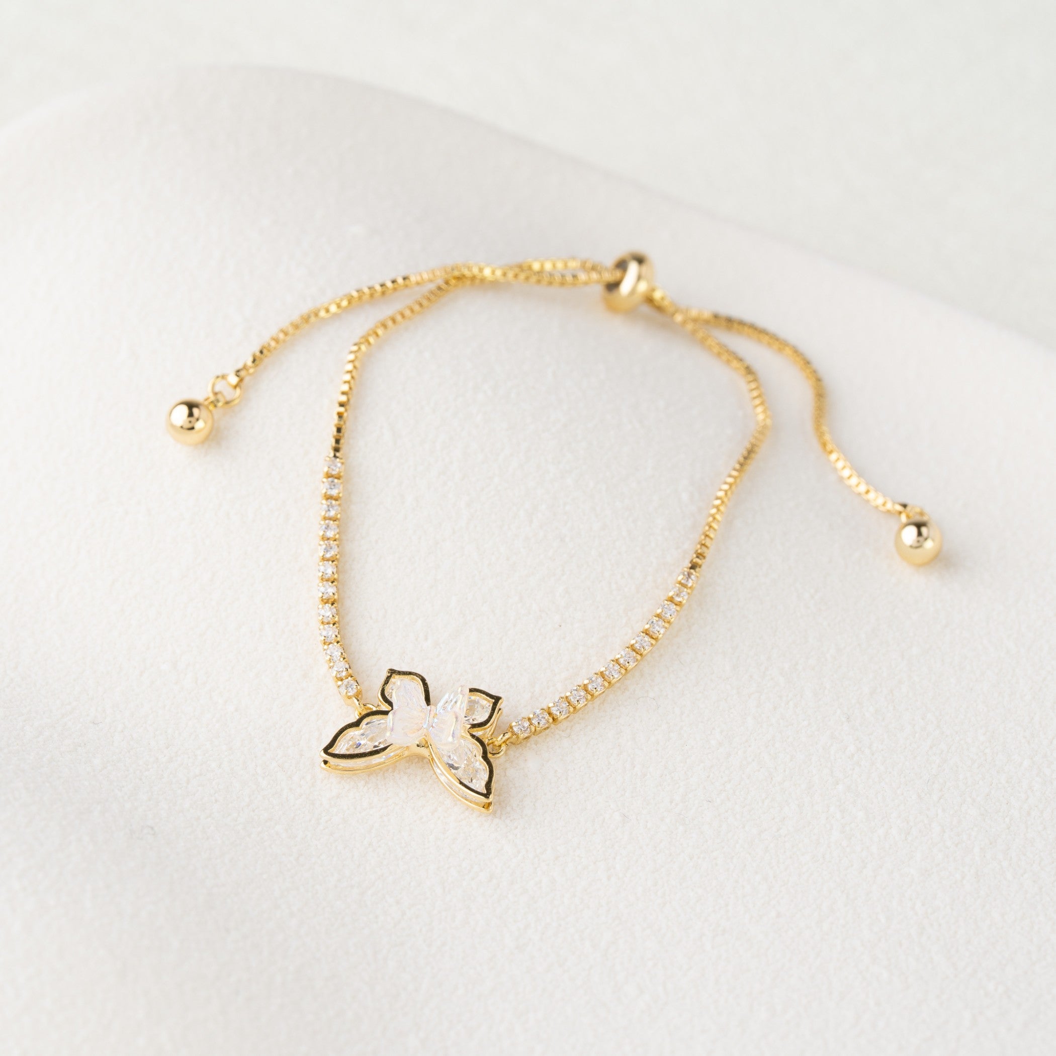 Butterfly Crystal Tennis Adjustable Bracelet