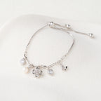 Multi Charm Crystal & Pearl Adjustable Bracelet