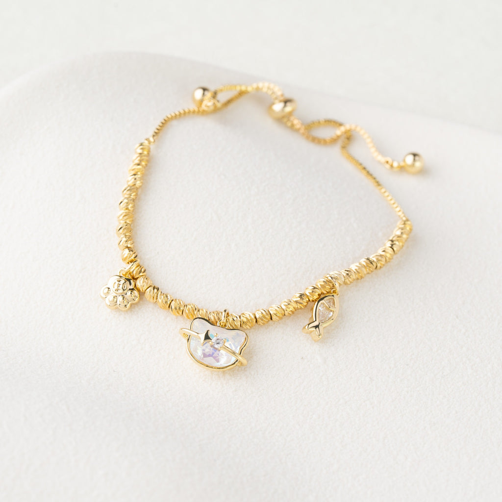 Cosmic Charm Silver Adjustable Bracelet