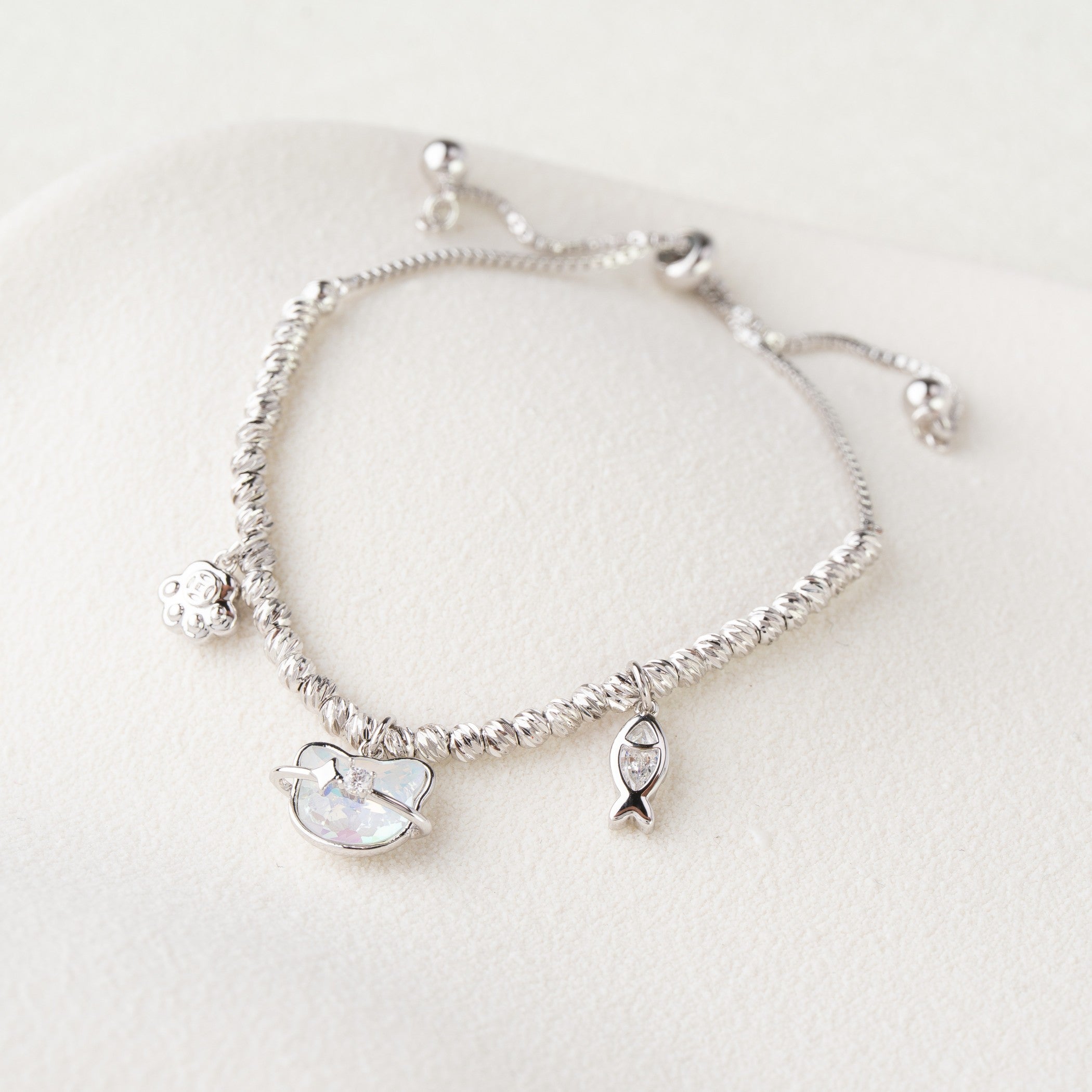 Cosmic Charm Silver Adjustable Bracelet