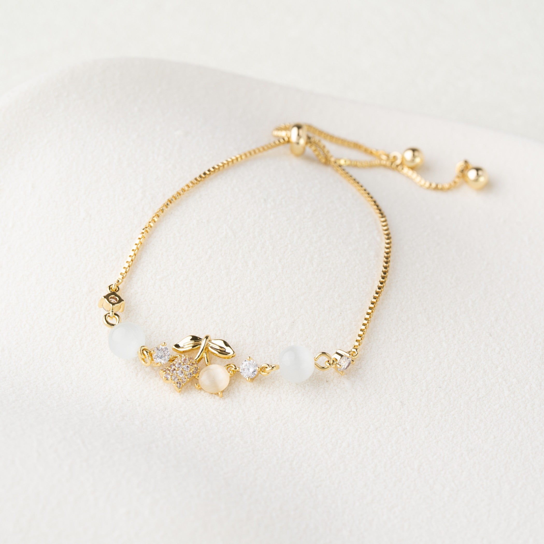 Cherry Charm Beaded Bracelet