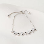 Leaf Pearl Drop Bracelet
