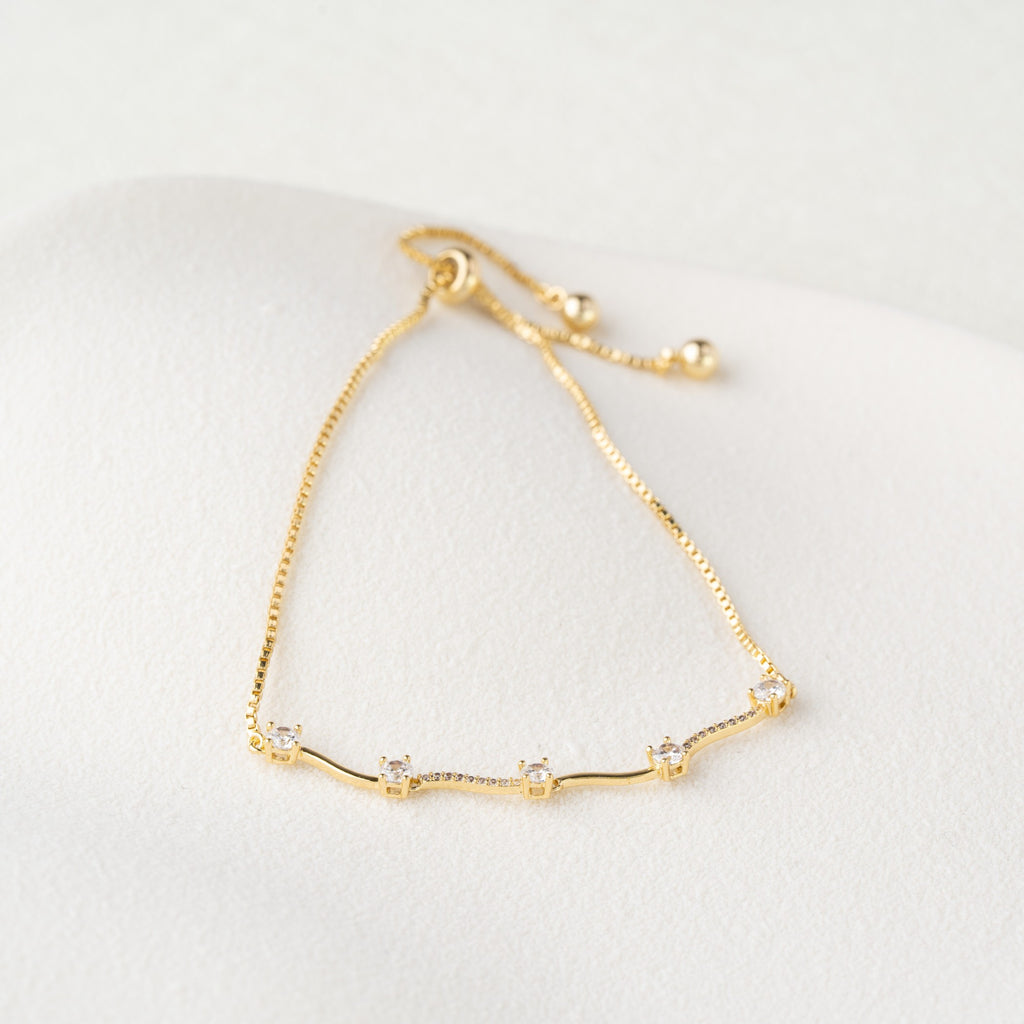 Minimal Crystal Bar Adjustable Bracelet