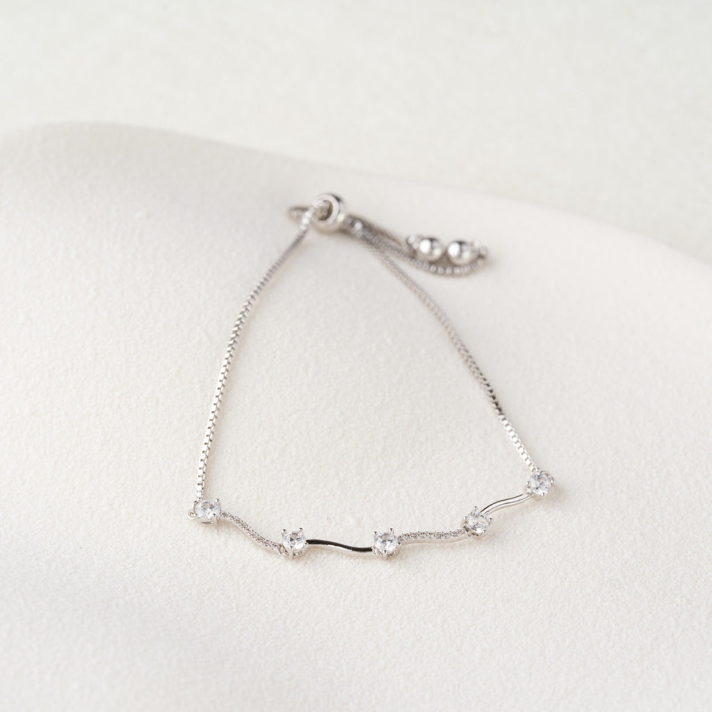 Minimal Crystal Bar Adjustable Bracelet