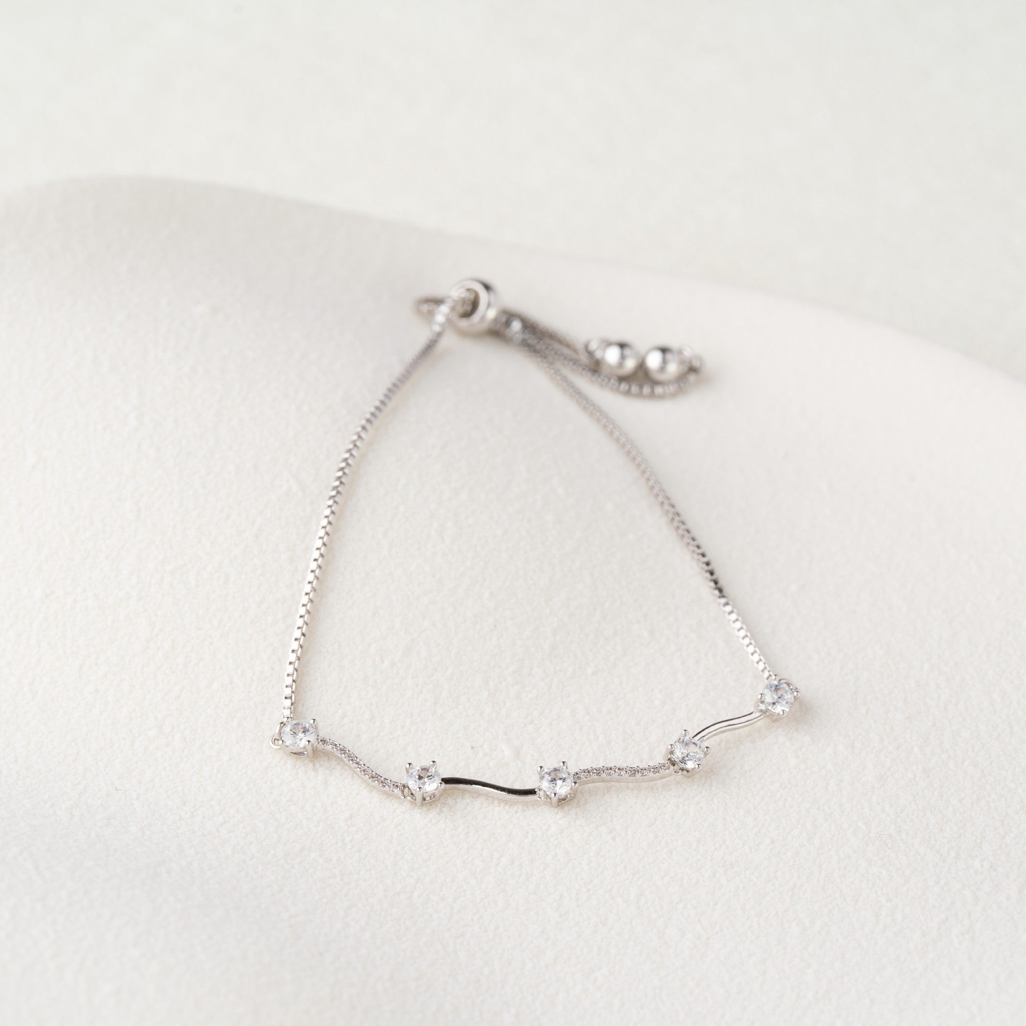 Minimal Crystal Bar Adjustable Bracelet