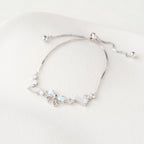 Opal Bow & Crystal Charm Adjustable Bracelet