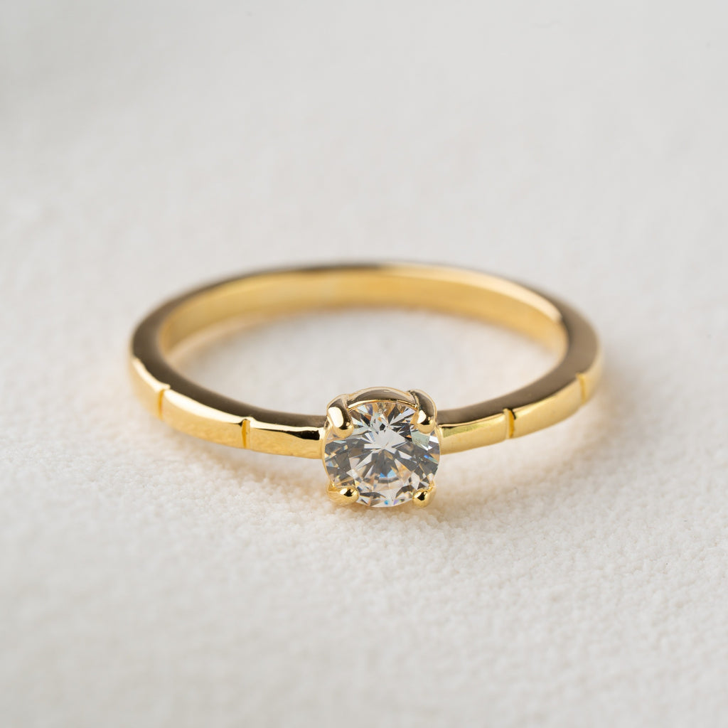 Minimal Elegance Crystal Solitaire Ring