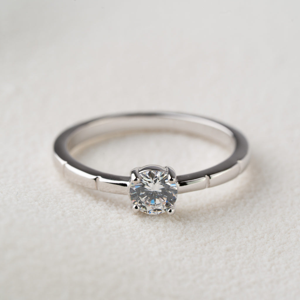 Minimal Elegance Crystal Solitaire Ring