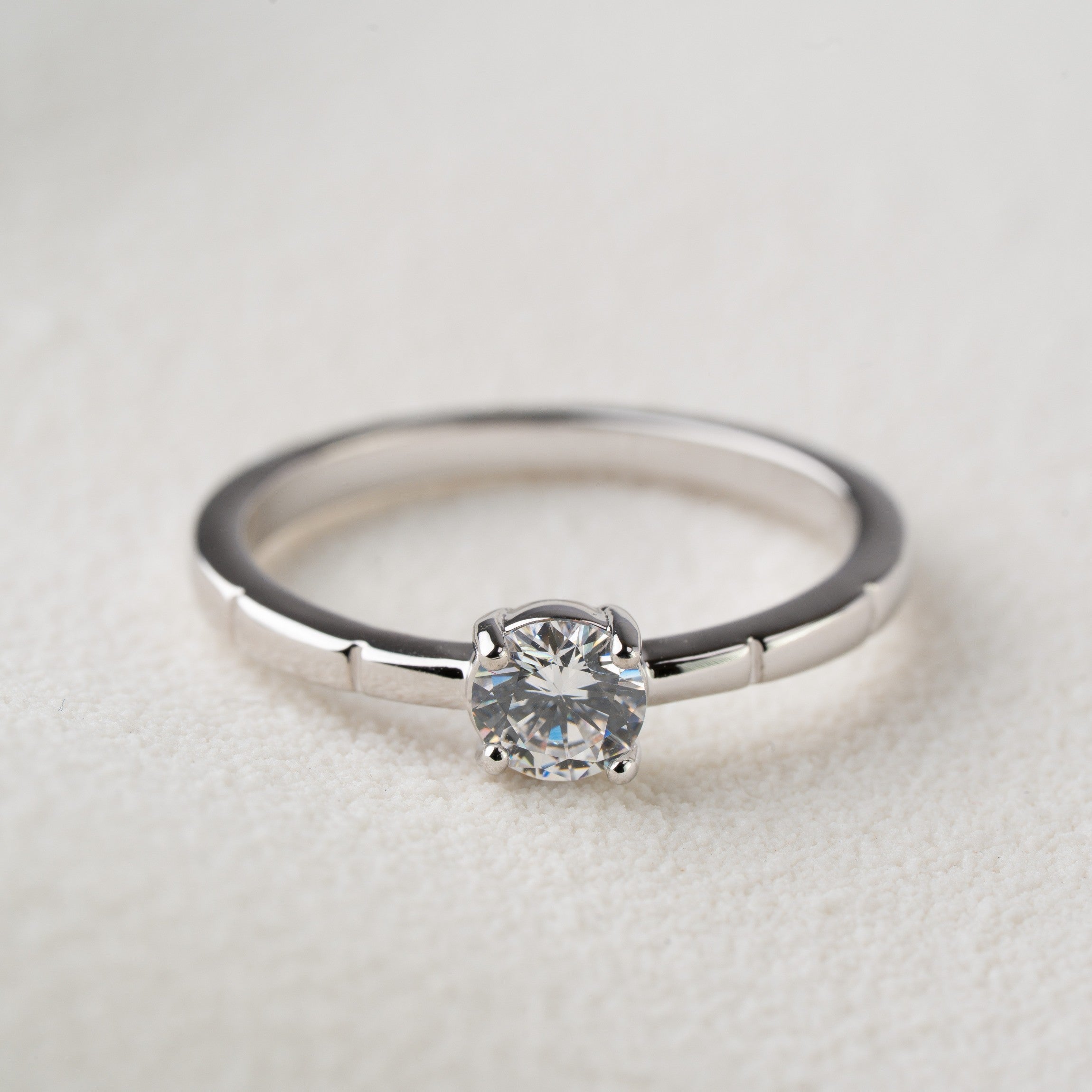 Minimal Elegance Crystal Solitaire Ring