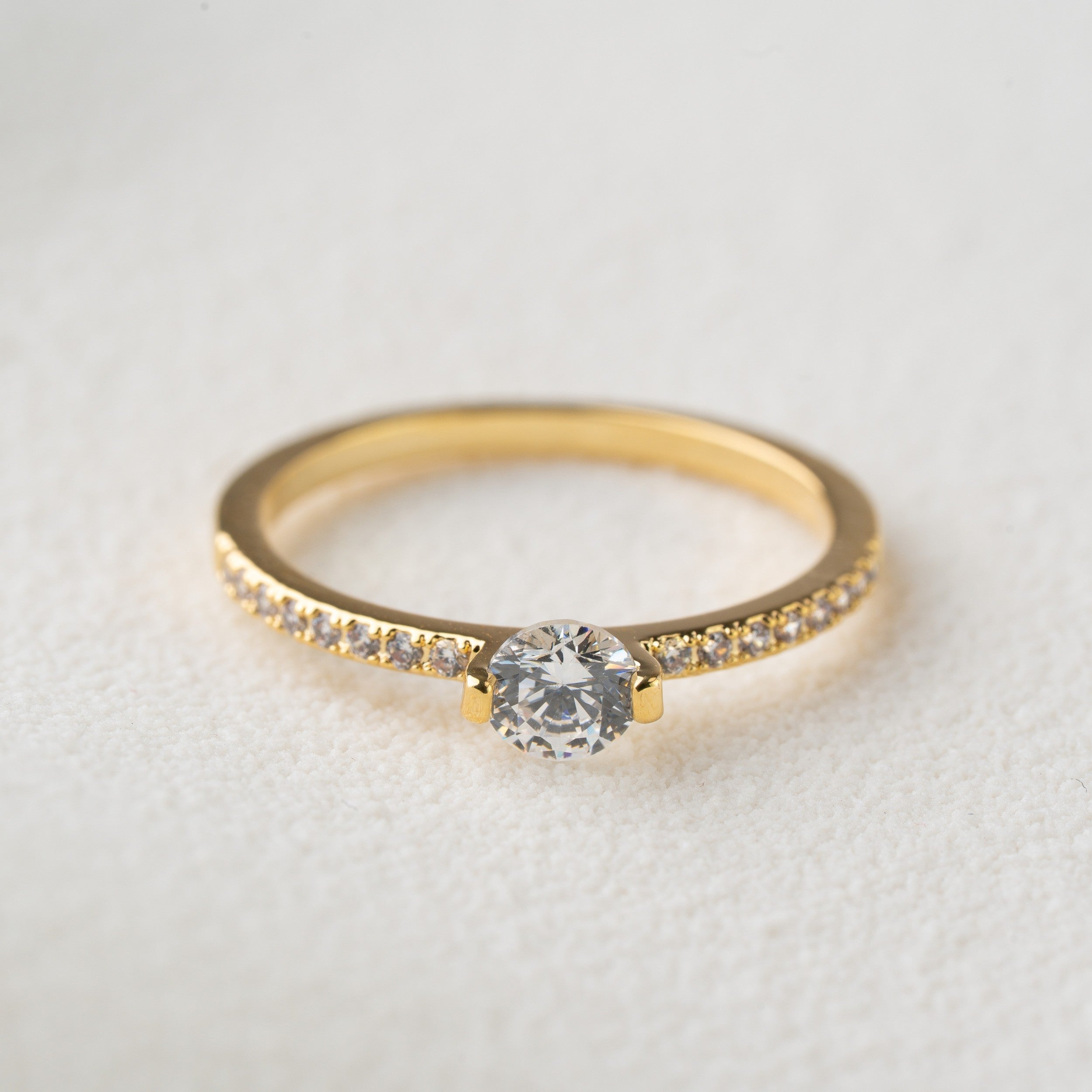 Classic Pavé Band Ring with Round Crystal