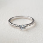 Classic Pavé Band Ring with Round Crystal