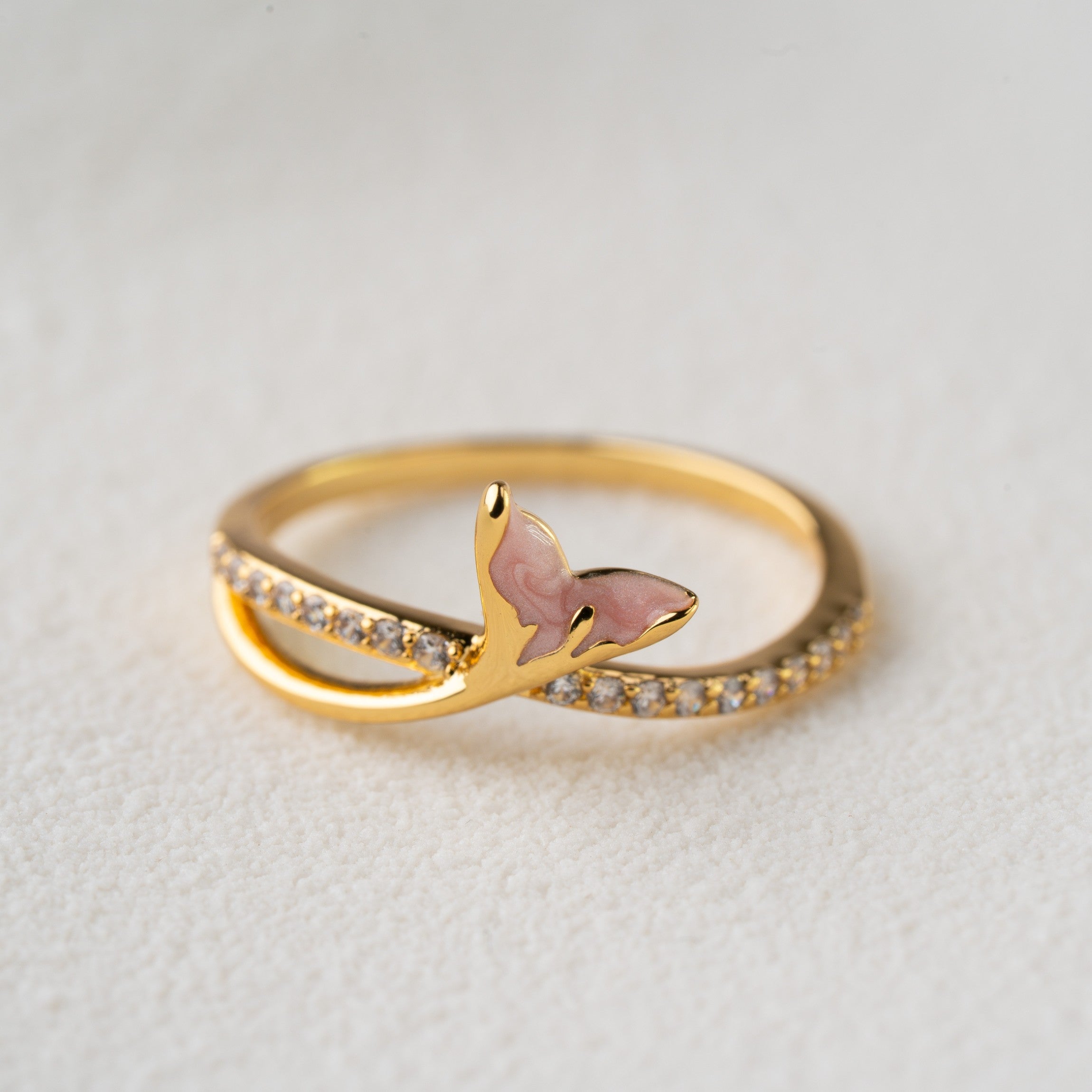 Mermaid Accent Crystal Band Ring
