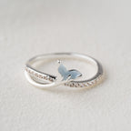 Mermaid Accent Crystal Band Ring