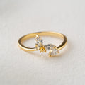 Minimal Floral Spark Ring with Crystal Petals