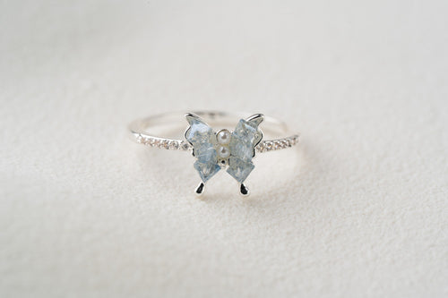 Butterfly Pearl & Crystal Statement Ring