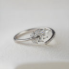 Elegant Leaf Crystal Wrap Ring